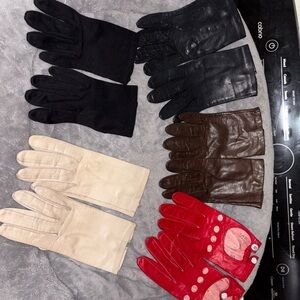 Vintage Women’s Leather Gloves Collection - Black, Brown, Red, Cream
